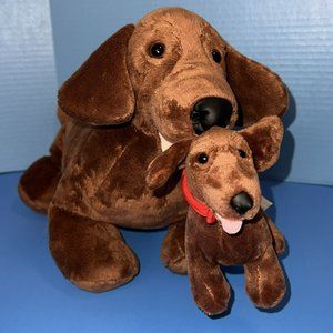 Build A Bear 16" Mom & 7" Mini Baby Dachshund Puppy Dog Plush Stuffed Animal